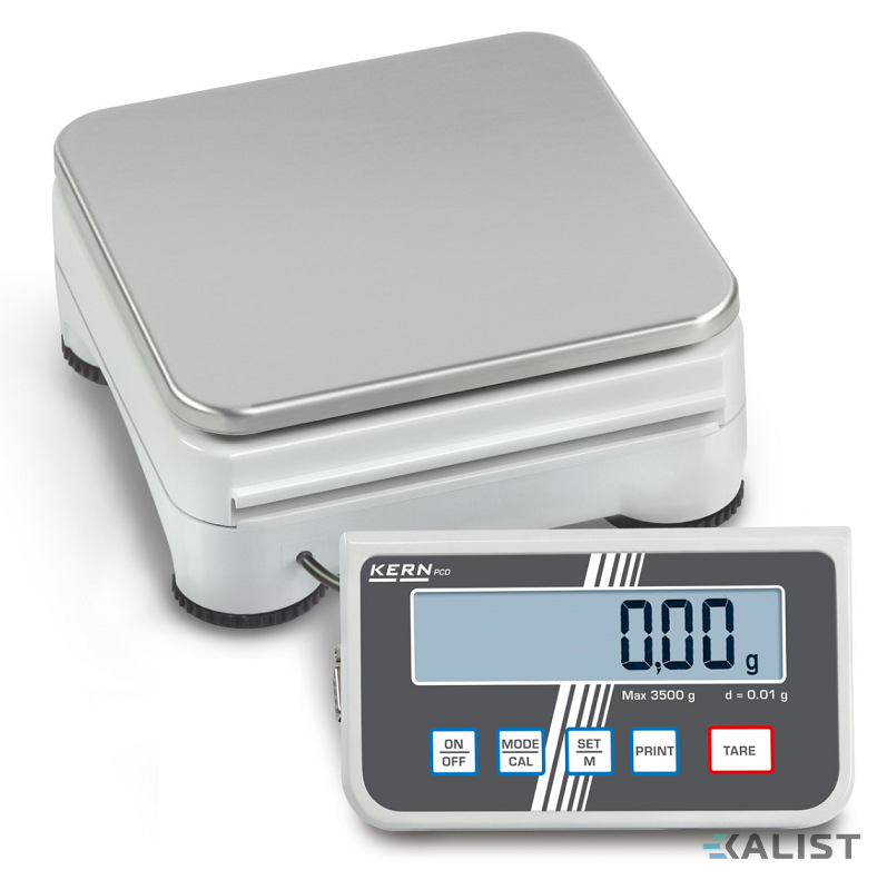 Laboratórna váha Kern PCD - Maximálna váživosť: 6 kg, Rozlíšenie - hmotnosť (dielik): 0,1 g, Rozmery vážiacej plochy: 160 × 160 mm, Opakovateľnosť: 100 mg, Linearita: ± 300 mg