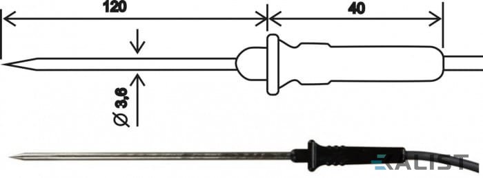 Teplotní vpichovací sonda 2304-220/M, kabel 1 m - MiniDin