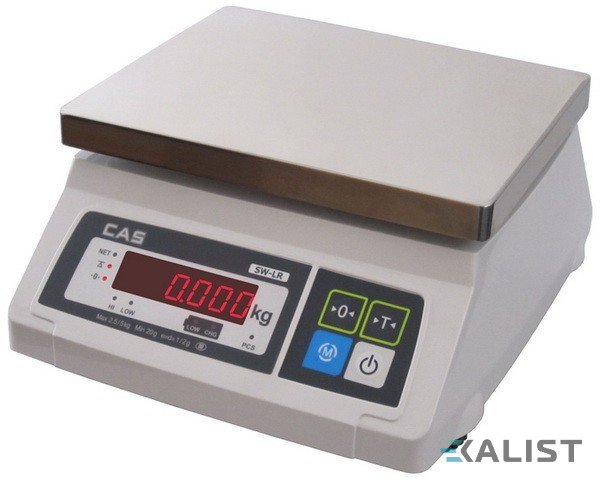 Kuchyňská váha CAS SW-LR úředně ověřená - Vážení ve dvou rozsazích: 4 kg / 10 kg