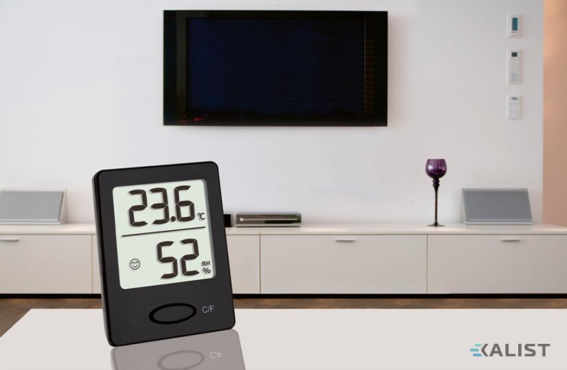 Digitální teploměr s vlhkoměrem černý TFA 30.5041.01