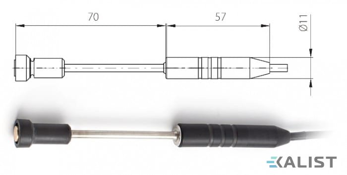 Teplotní dotyková sonda 2034-220/C, kabel 1 m - CINCH