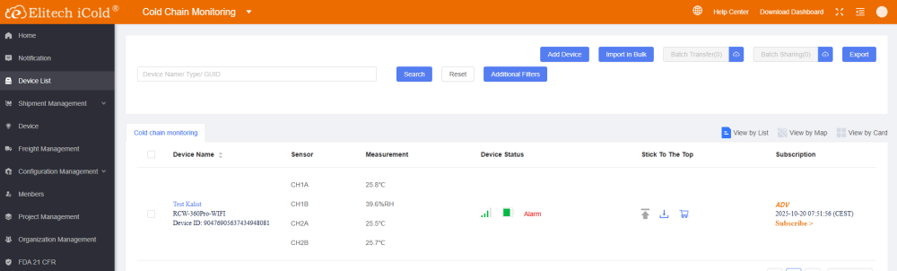 elitech icold device